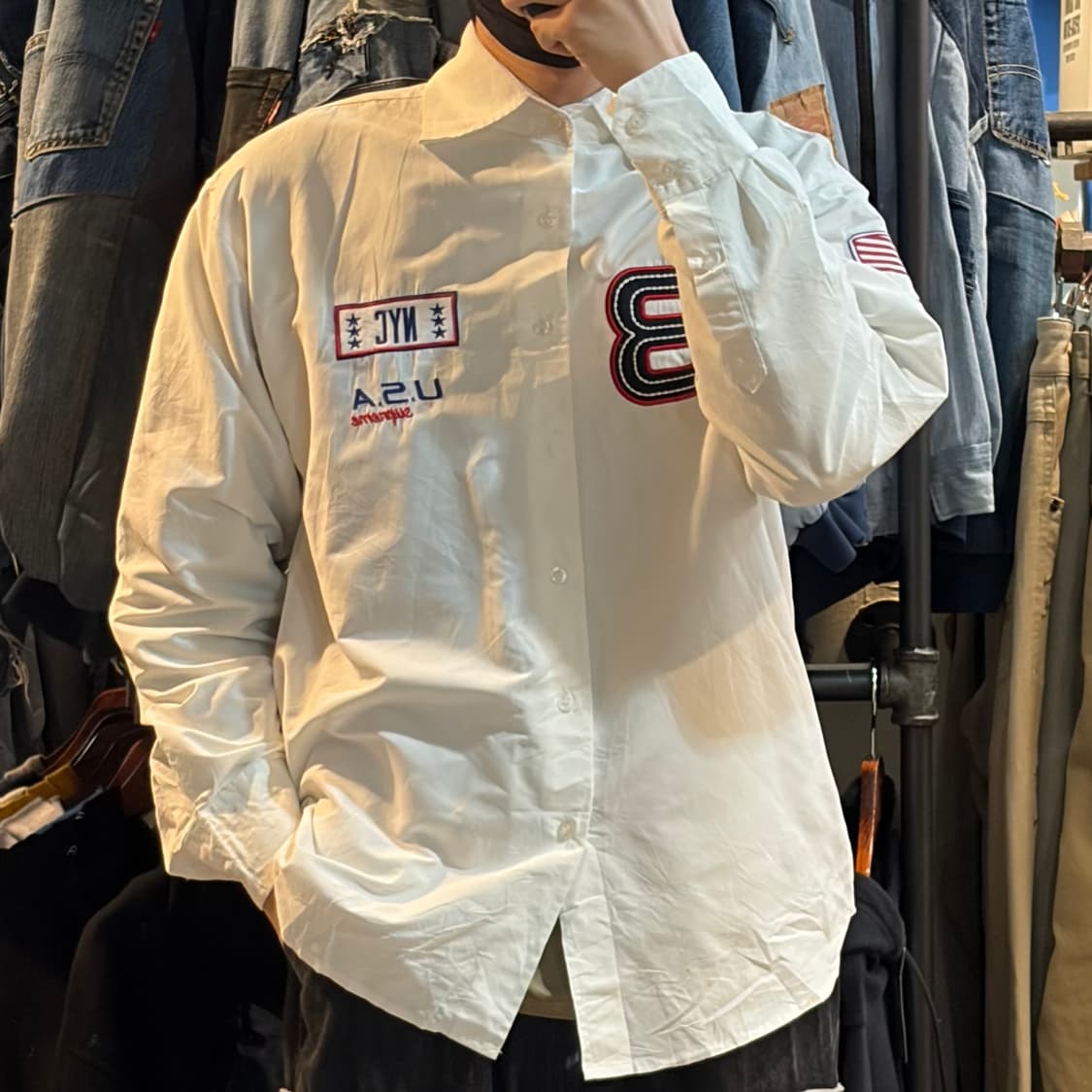 [NO.9] VTG 화이트 자수 셔츠 상품이미지3