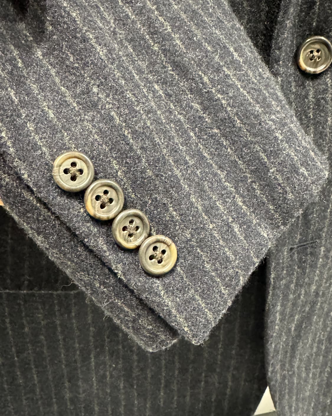 [40R/33-30] 영국제 원단 스트라이츠 울 수트 네이비 상품이미지3