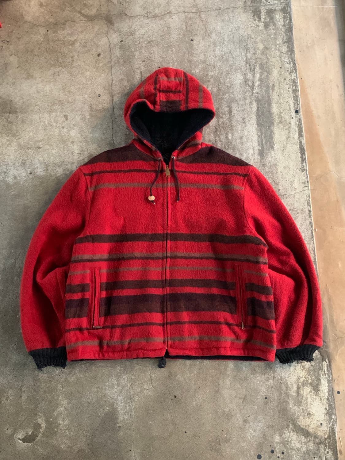 70s 오크브룩 스포츠웨어 by Sears 울 후디드 자켓 상품이미지1