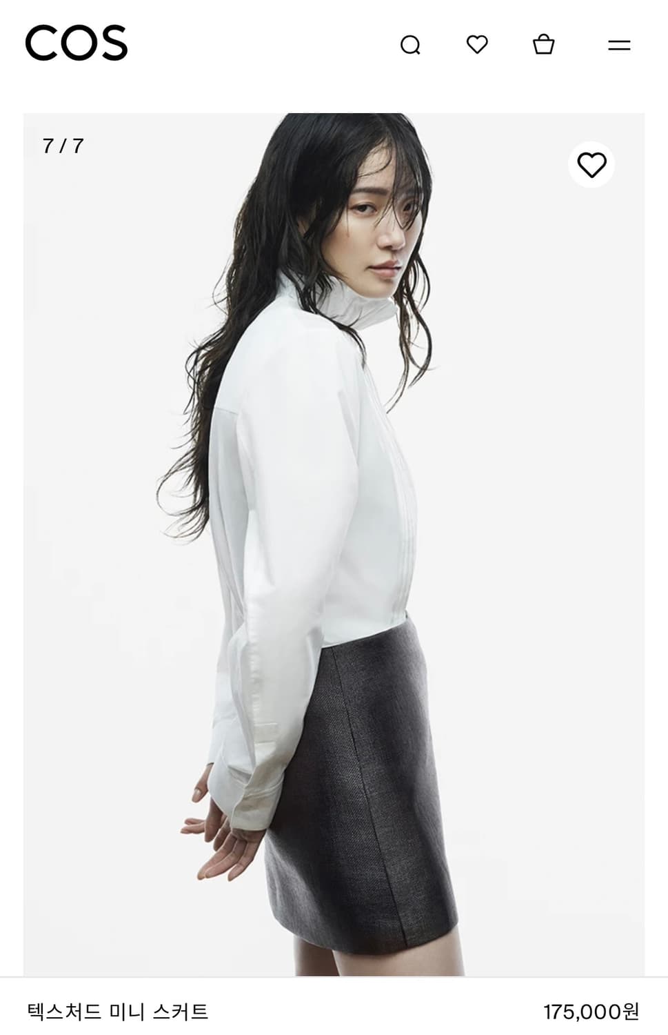 [미착용/새제품] cos 텍스처드 미니 스커트 34 상품이미지1