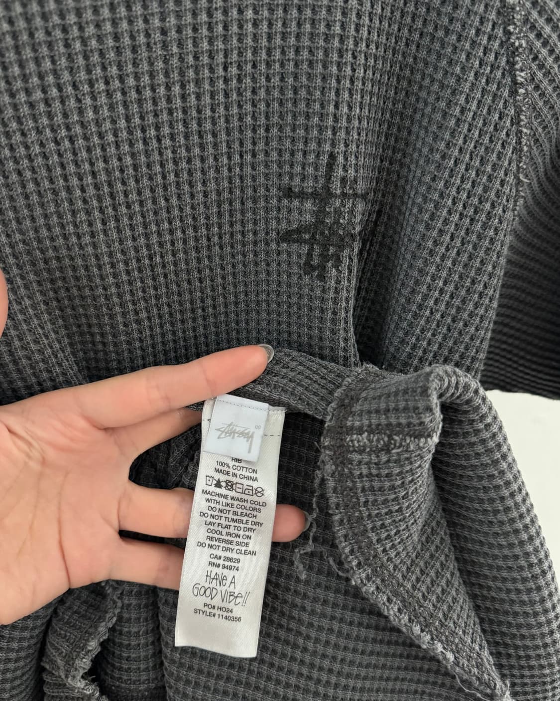Stussy 스투시 와플 슬리브 차콜컬러 상품이미지10