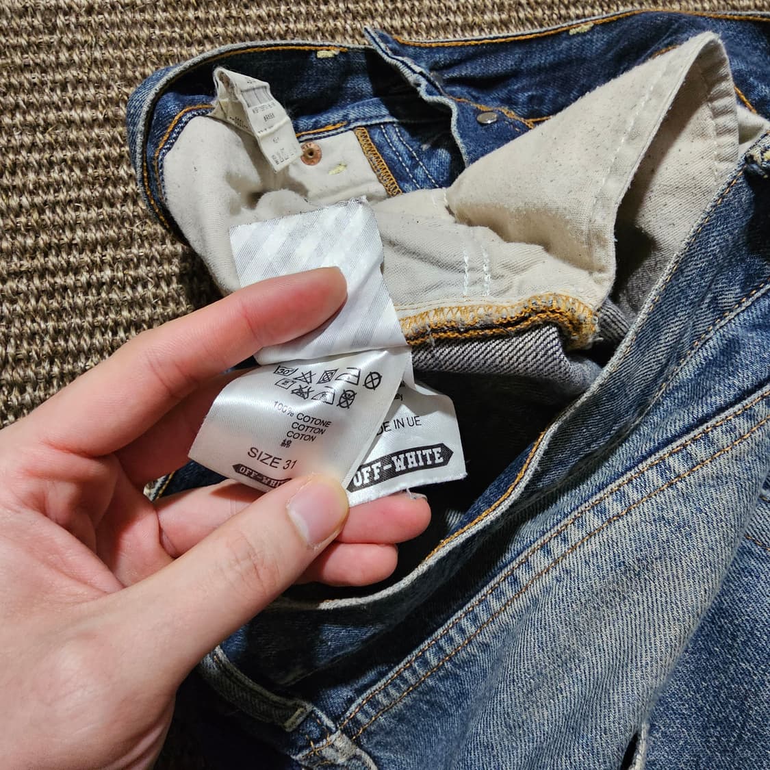 오프화이트 워싱 데님 팬츠 31 상품이미지8