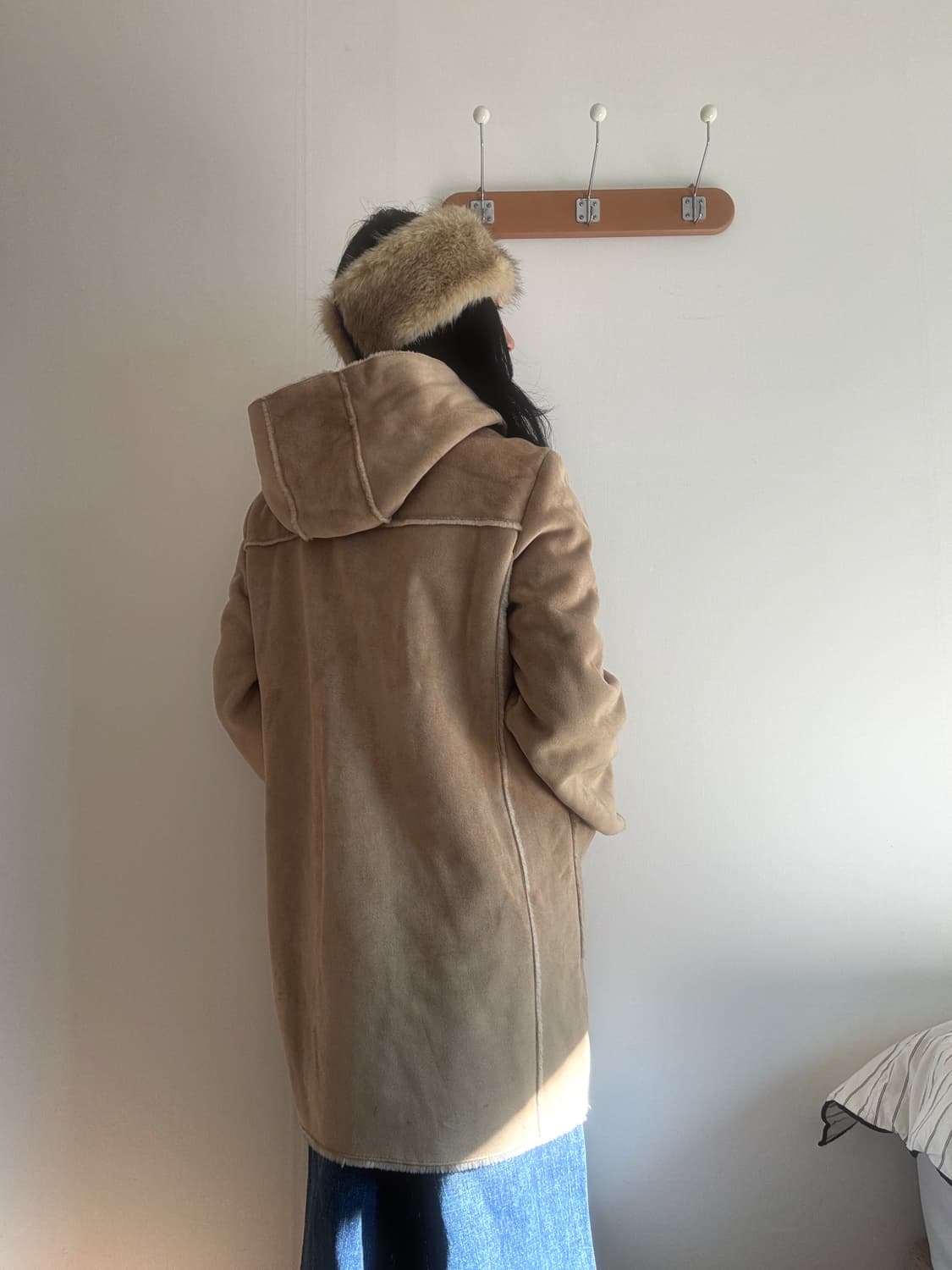 히피무드 베이지 무스탕 상품이미지3