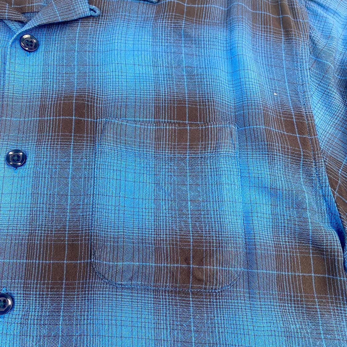 스투시 포켓 체크 옴브레 하프 셔츠 (100) 상품이미지4