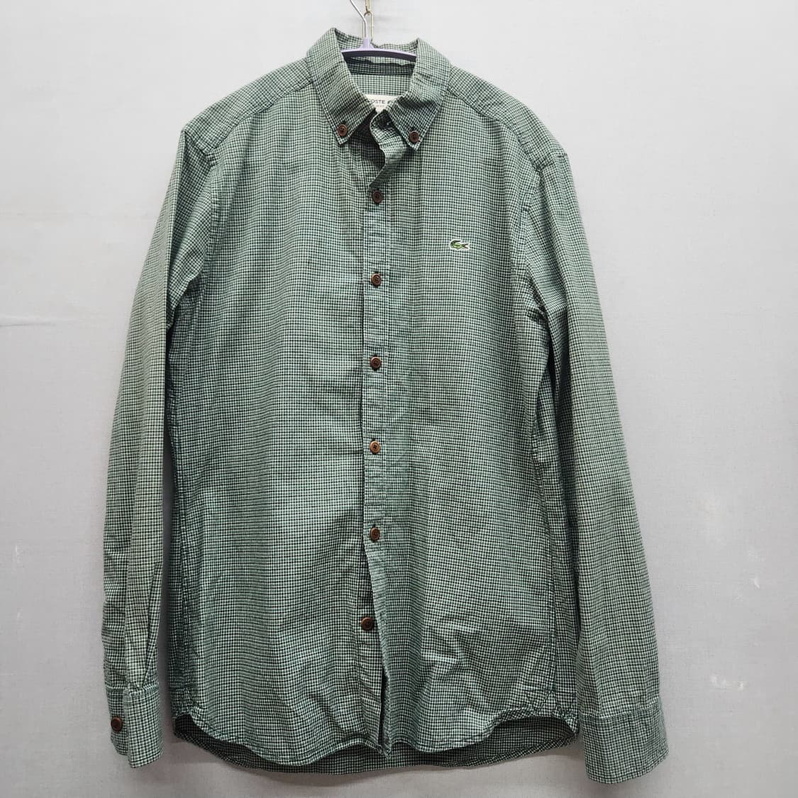 라코스테 로고 깅엄체크 패턴 셔츠 38(M) 상품이미지1