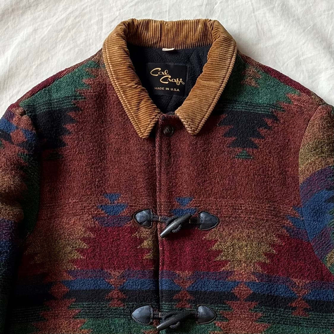 [105] 80s USA Cal Craft 나바호 자카드 더플 자켓 상품이미지3