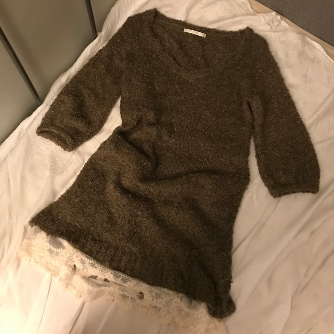 JPN Vintage 모리걸 라떼갸루 부클니트 원피스 상품이미지4