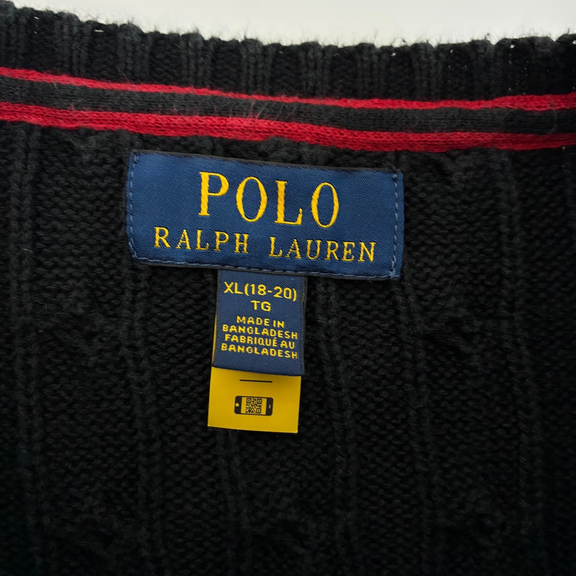 Polo  폴로 랄프로렌 신형 자수 코튼 블랙 꽈배기 니트  상품이미지4