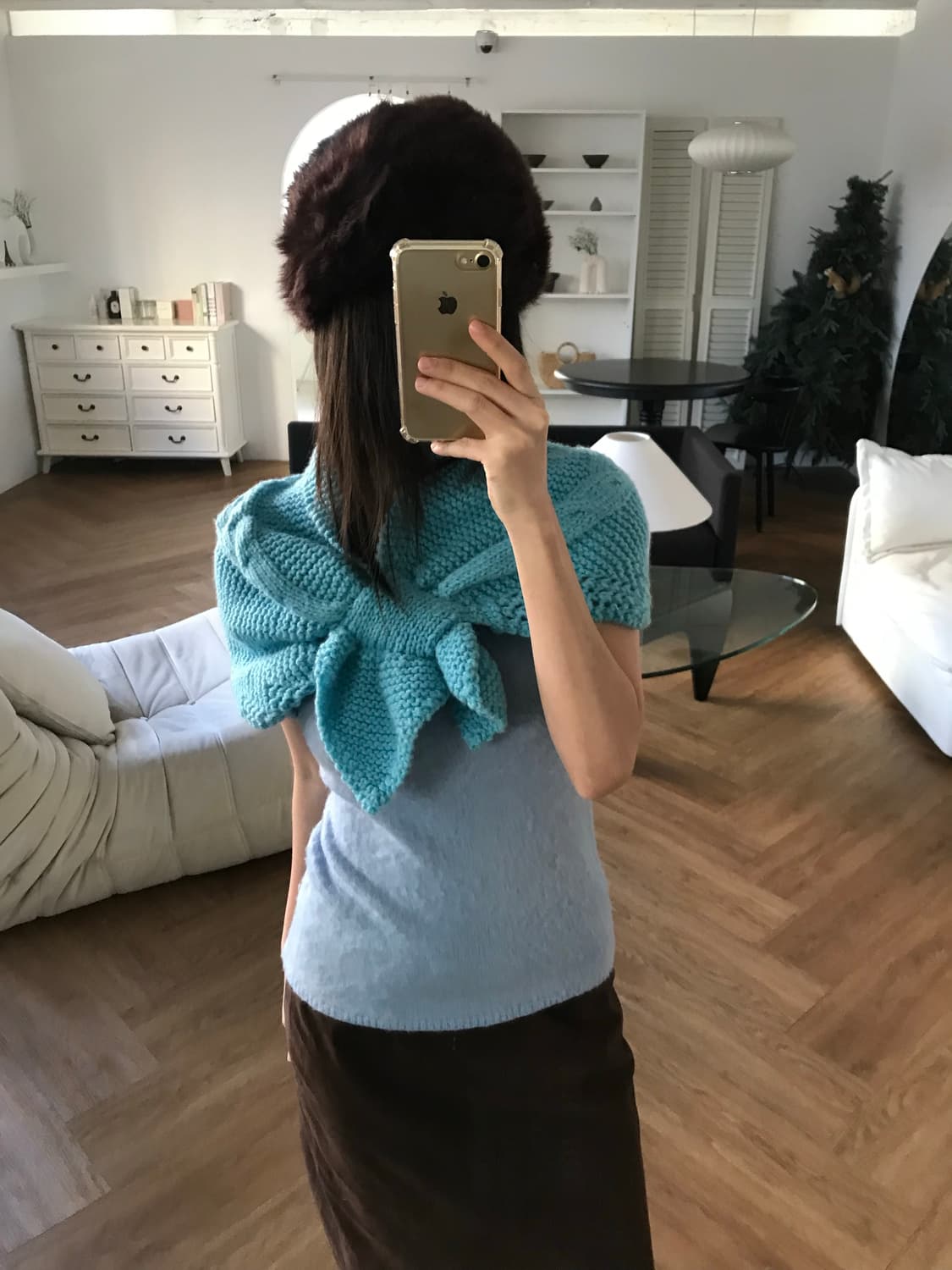 vintage blue muffler 상품이미지2