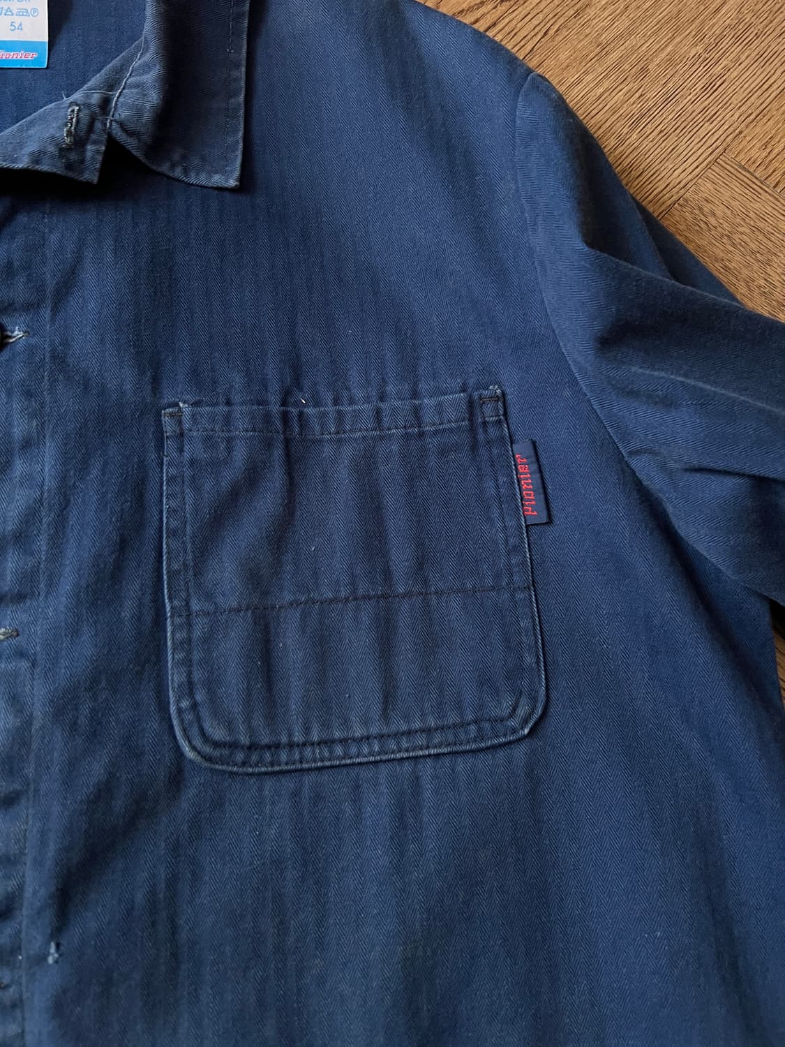 [L]90's Pionier사 빈티지 페이딩 HBT 프렌치 워크 자켓 상품이미지3