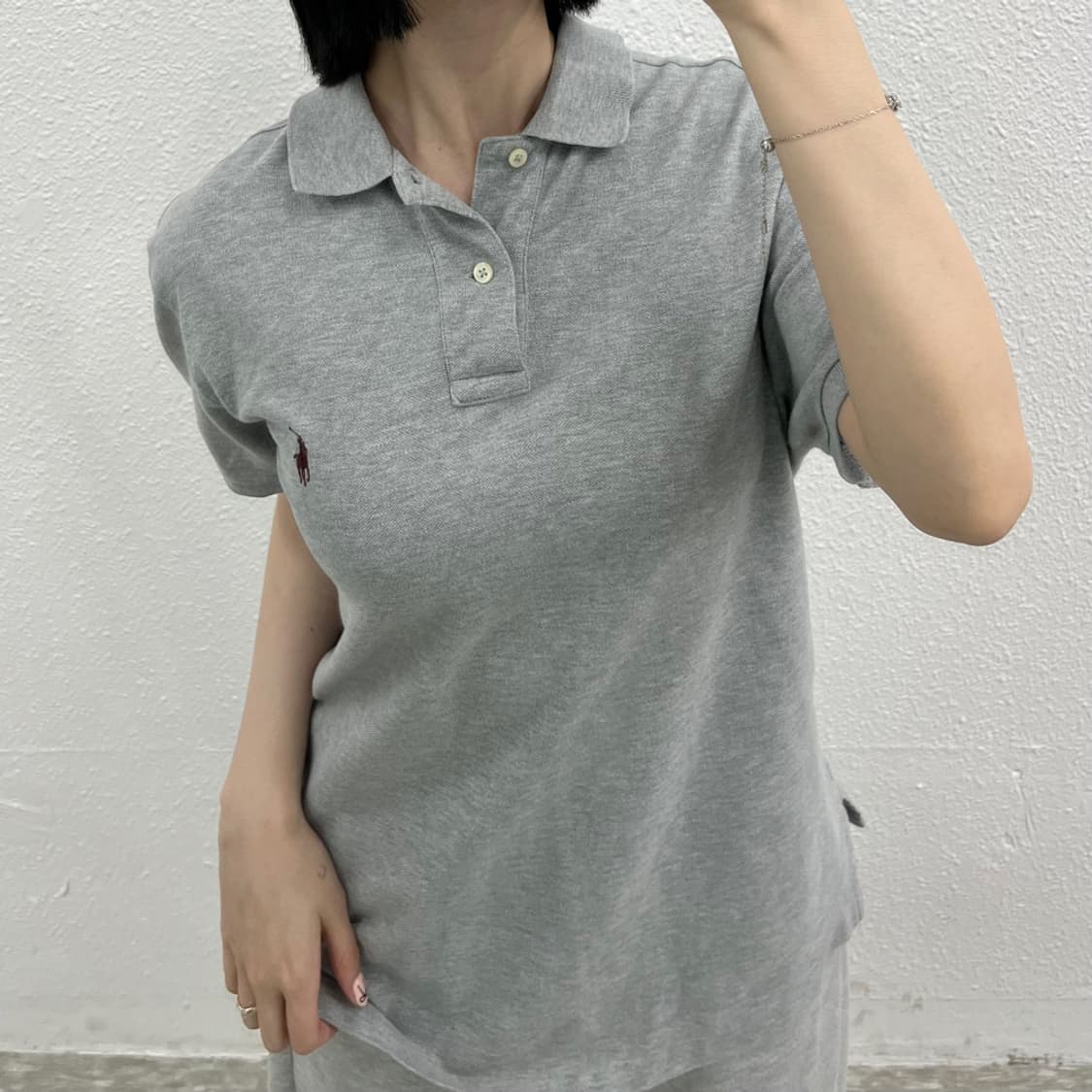폴로 랄프로렌 버건디포니 그레이 pk반팔 M 상품이미지6