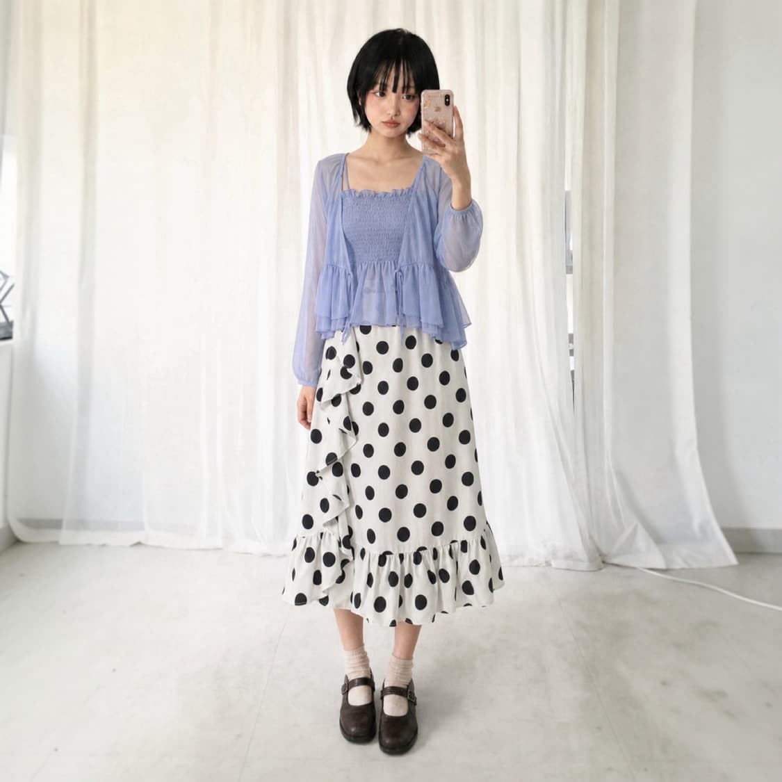 도트 스커트 코디 set 상품이미지2
