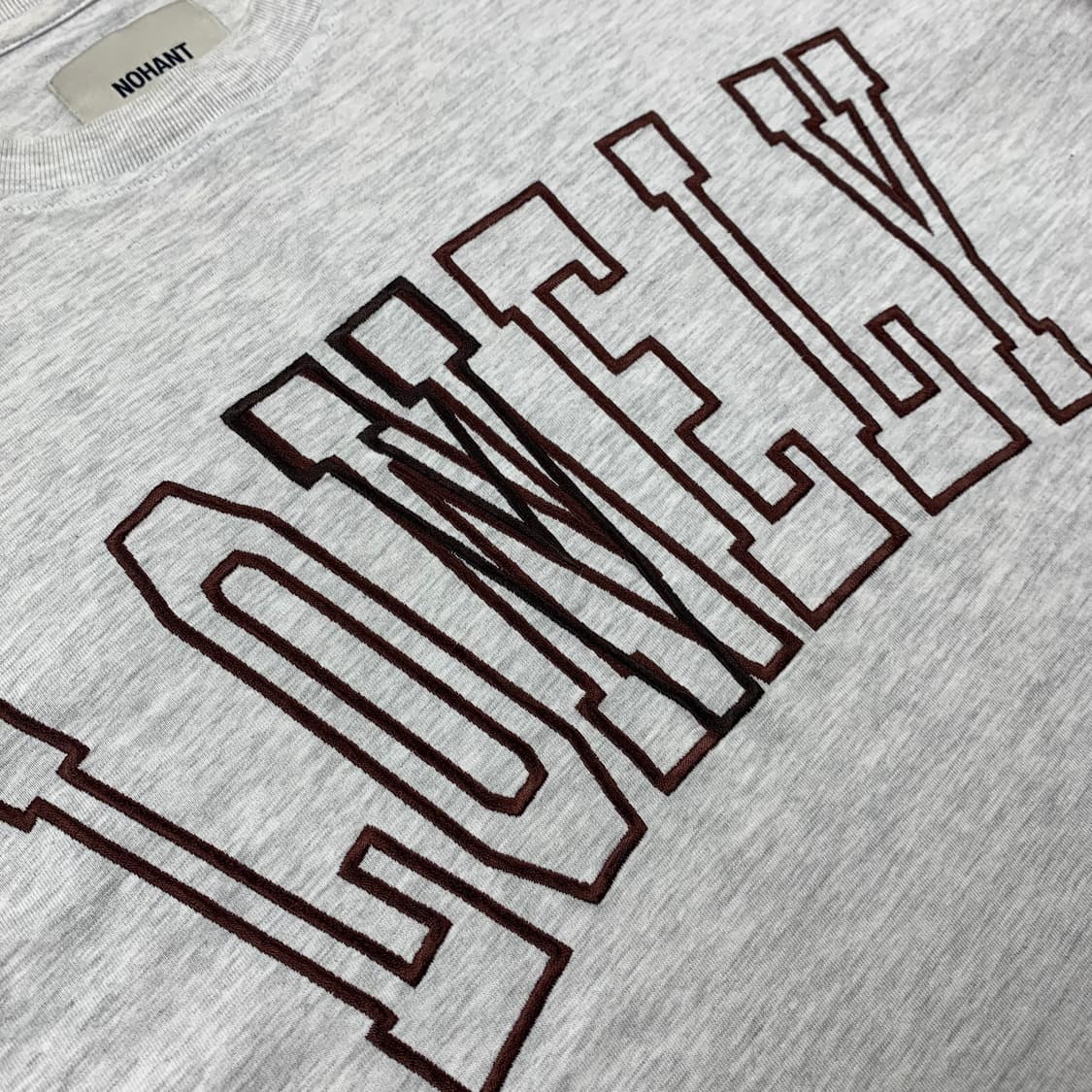 노앙 x 헤어몬 빅로고 롱슬리브 티셔츠 그레이 상품이미지3