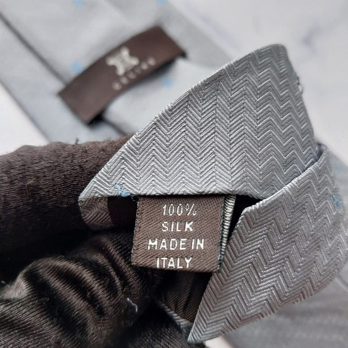 셀린느 트리오페 자수 패턴 넥타이 9.2cm A+등급 K2435
 상품이미지9