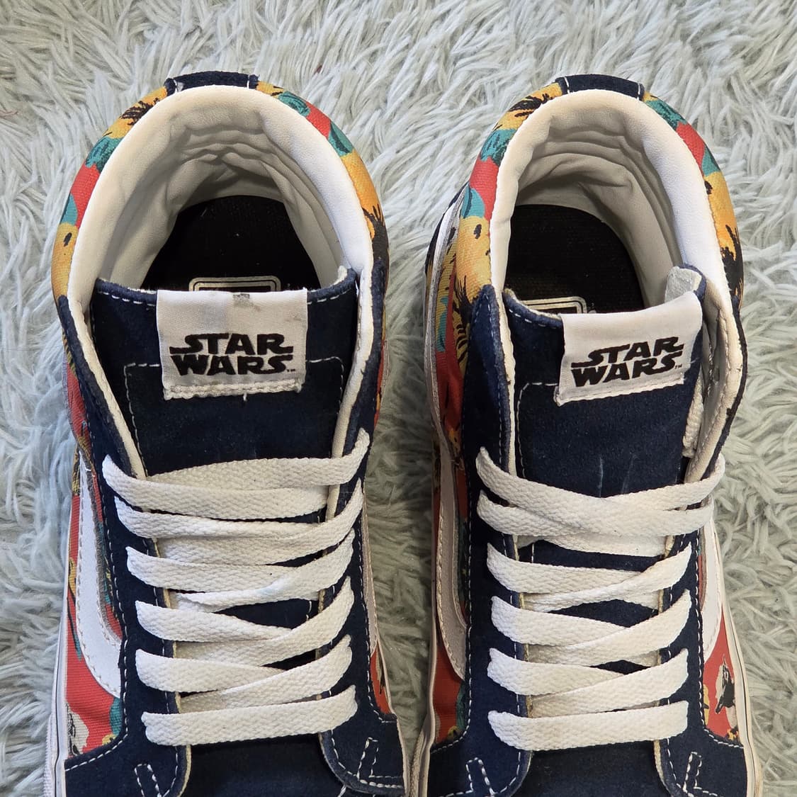 4q-4:반스 스타워즈 스케이트-하이 플로럴 패턴 (약 22.5cm) 상품이미지6