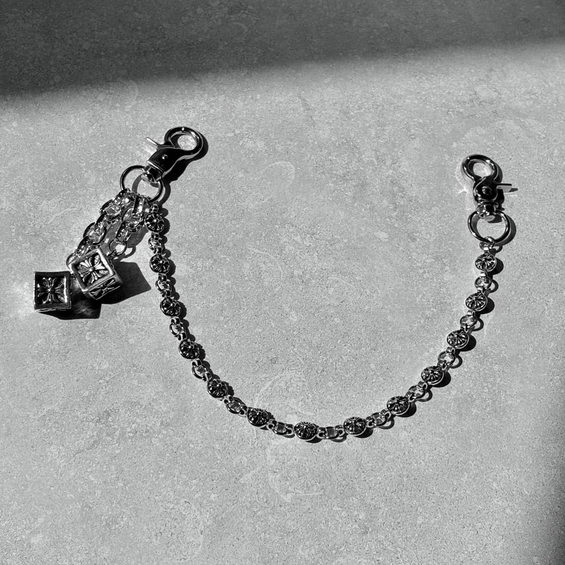 Oribell 크롬 크로스 링크 다이스 체인 키링 상품이미지5