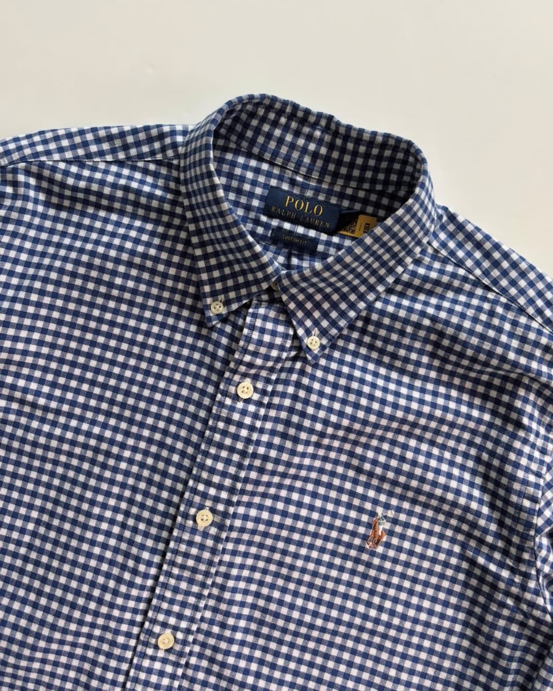 Polo 폴로 랄프로렌 신형 큐알 깅엄체크 블루 셔츠 상품이미지1