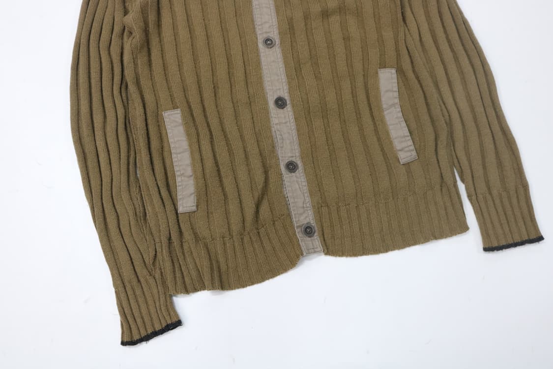 타케오 키쿠치 빈티지 카키 립 니트 가디건 (3) 상품이미지4