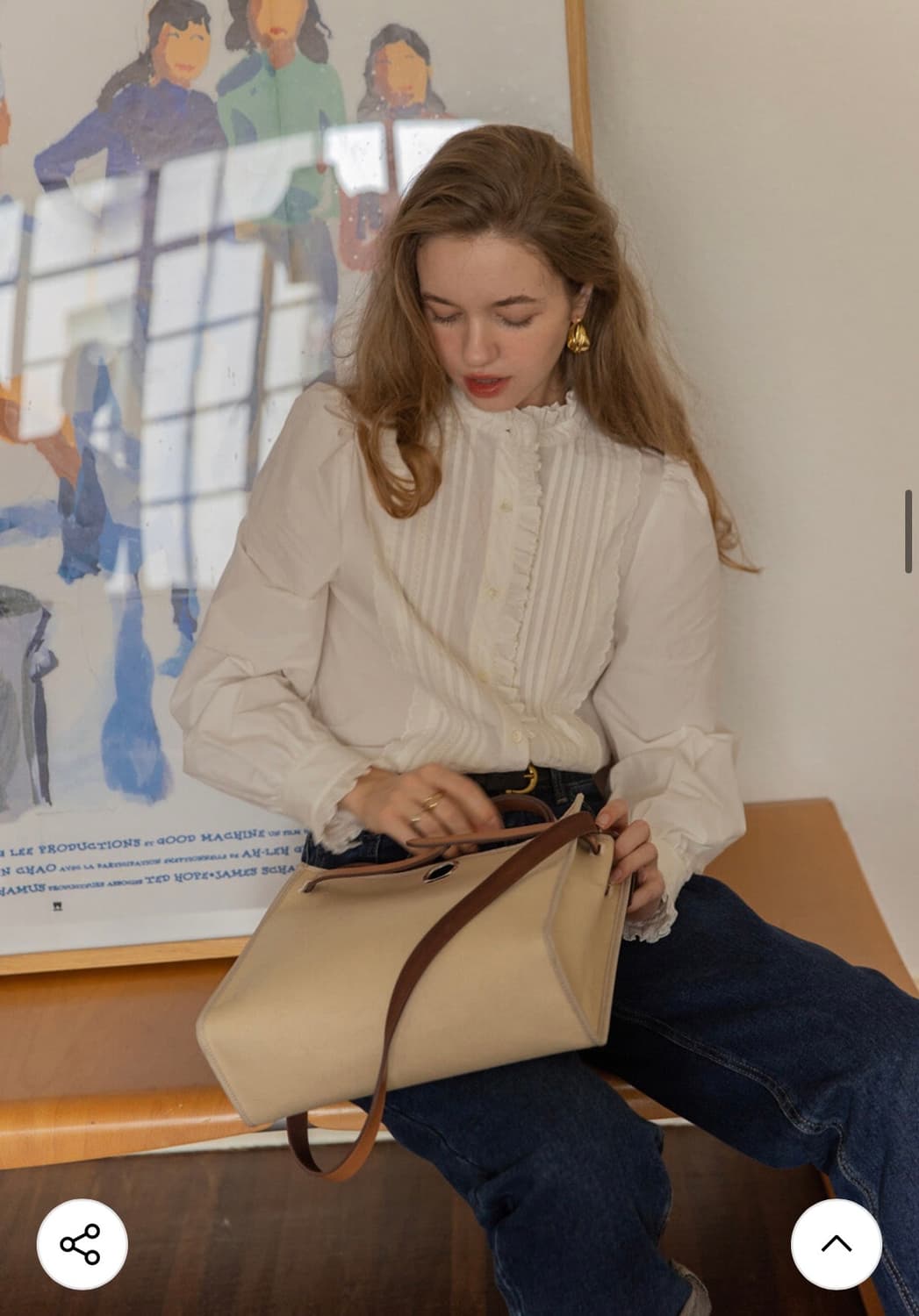 Lenina 르니나 빈티지 프릴 블라우스 상품이미지1