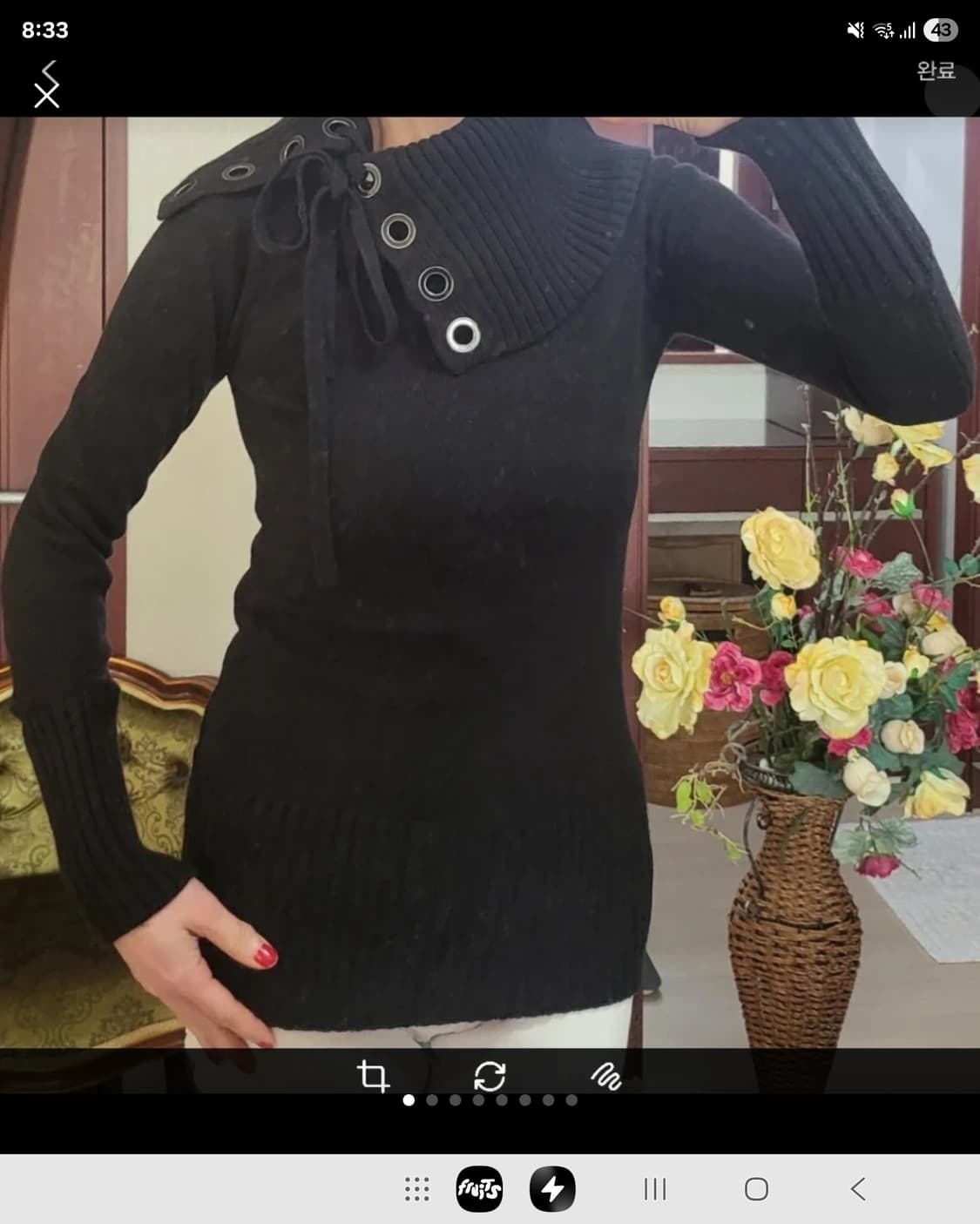 아르마니 익스체인지 AX  울 레이스업 니트 스웨터  상품이미지4