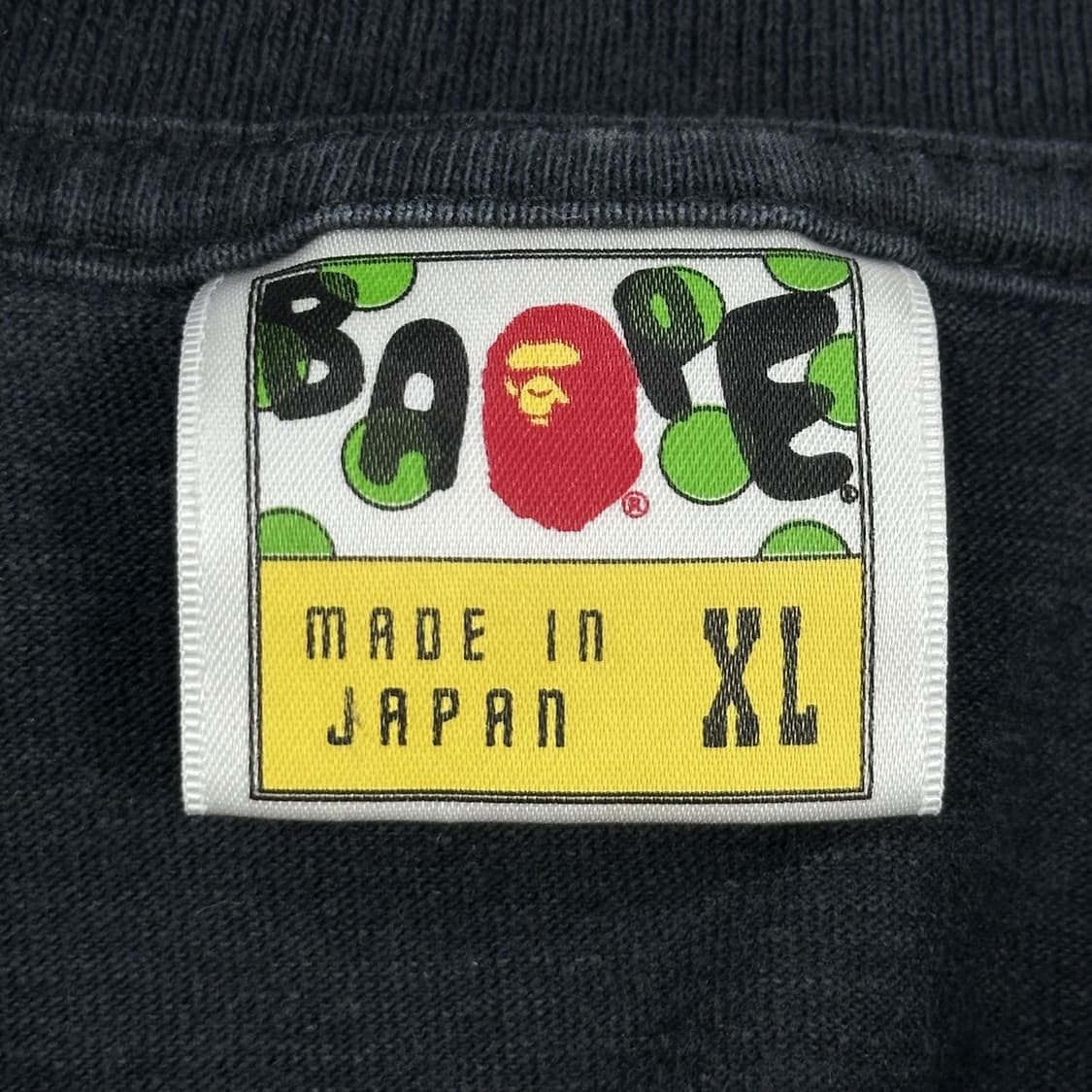 (수선자국) 베이프 빈티지 사루 프린팅 반팔티 블랙 XL 상품이미지7