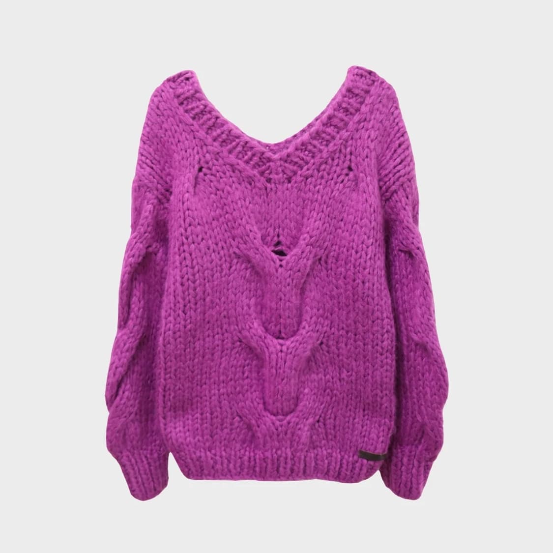 AUNT MARIE'S 핸드메이드 꽈배기 브이넥 니트 62217 상품이미지1