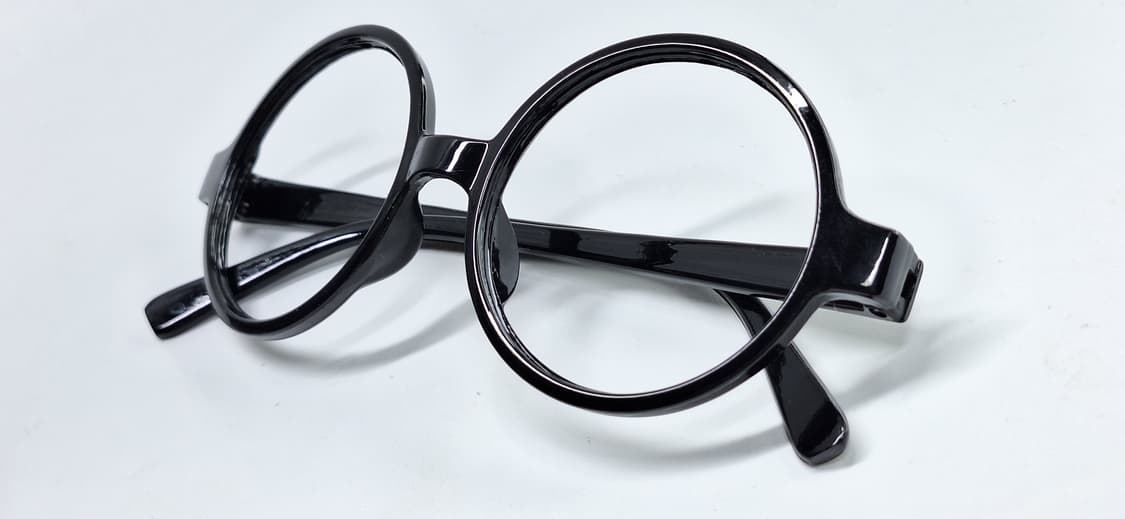 블랙 라운드 원형 김구안경 안경테 137mm 일본 수입 빈티지 레트로 상품이미지4