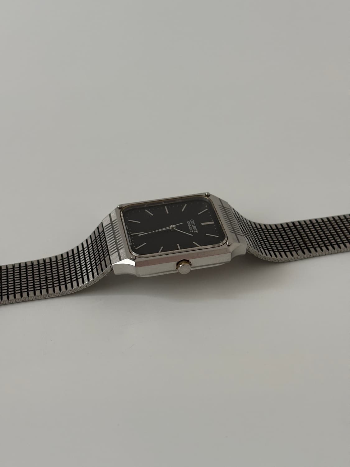 80s Black Stripe Silver Square Quartz 상품이미지6