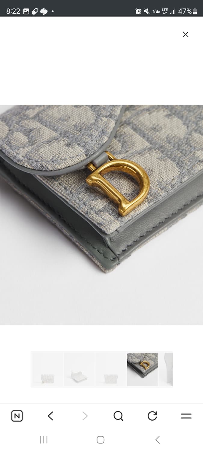 디올 오블리크 새들플랩 카드지갑 상품이미지4