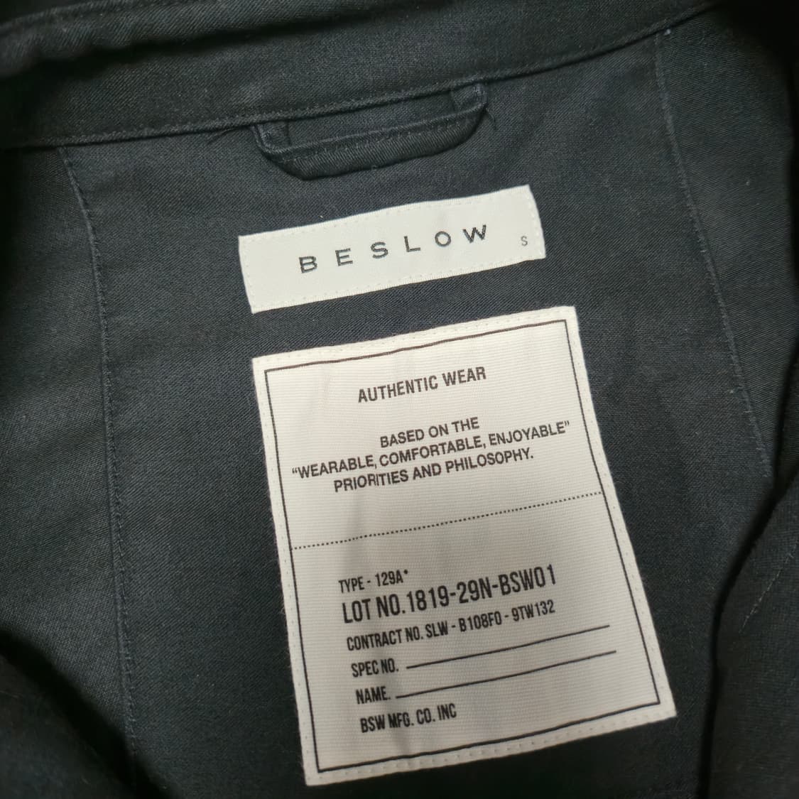 S) BESLOW 블랙 몰스킨 밀리터리 집업 자켓 상품이미지9