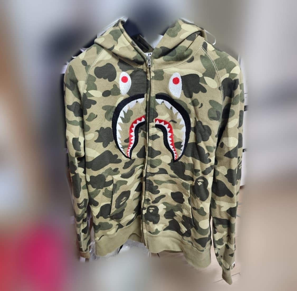 베이프 샤크 자수 후드 상품이미지2