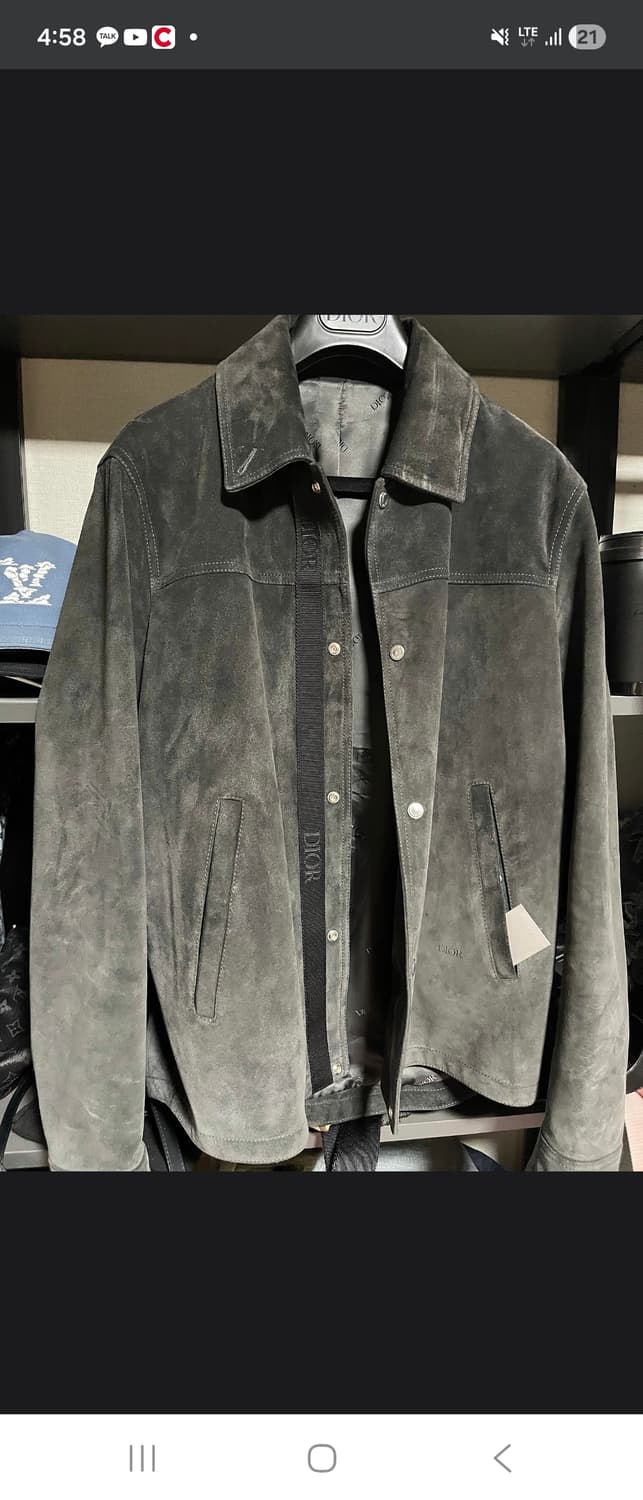 디올 아이콘 카프스킨 그레이 스웨이드 가죽 자켓 상품이미지2