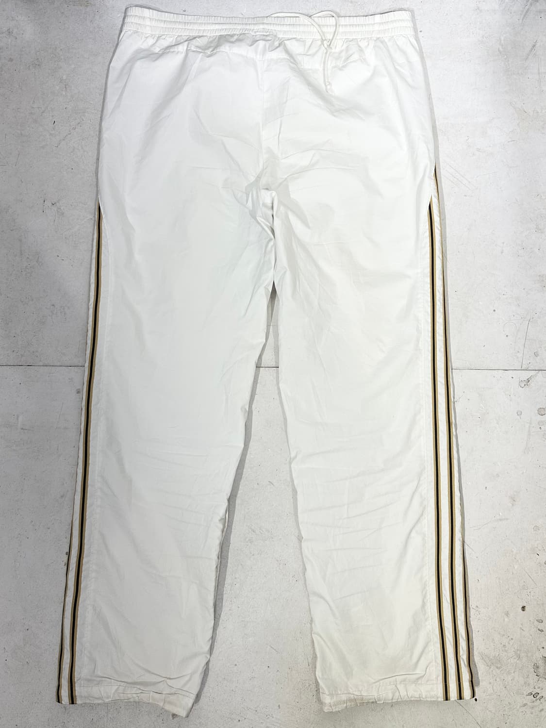 아디다스 화이트 골드 삼선 와이드 트랙 팬츠 추리닝 바지 M 상품이미지5