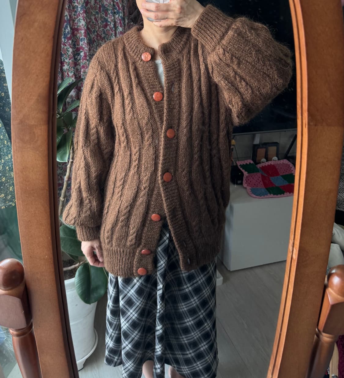 퀄좋은 브라운 빈티지 니트가디건 상품이미지4