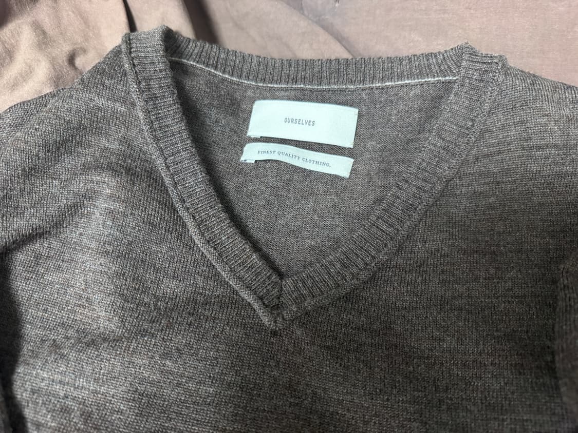 아워셀브스 파인울 브이넥 모카브라운 1사이즈 상품이미지2