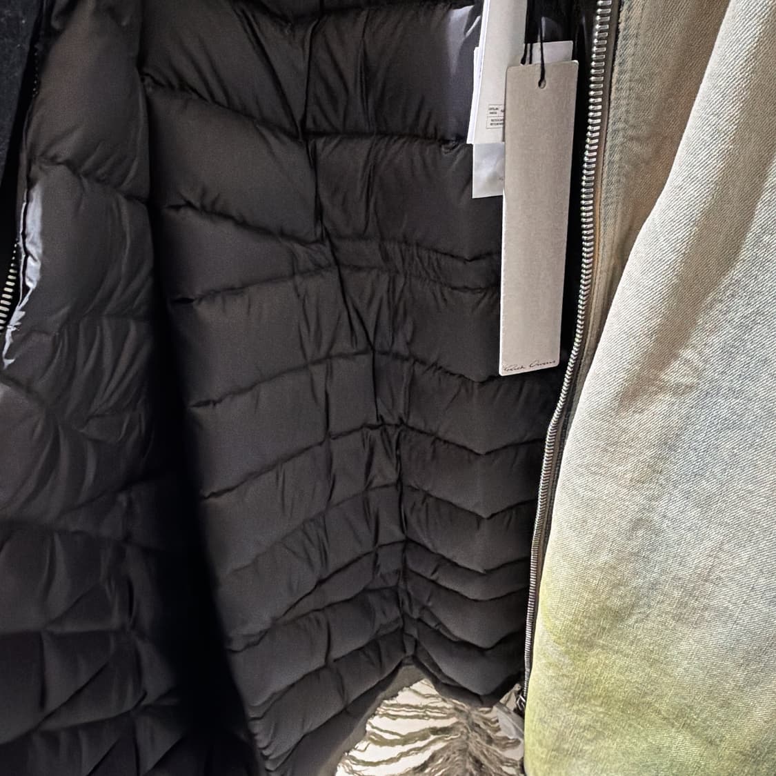 (정품/새상품) 릭 오웬스 공용 디스트로이드 점보 데님 구스다운 점퍼 상품이미지5