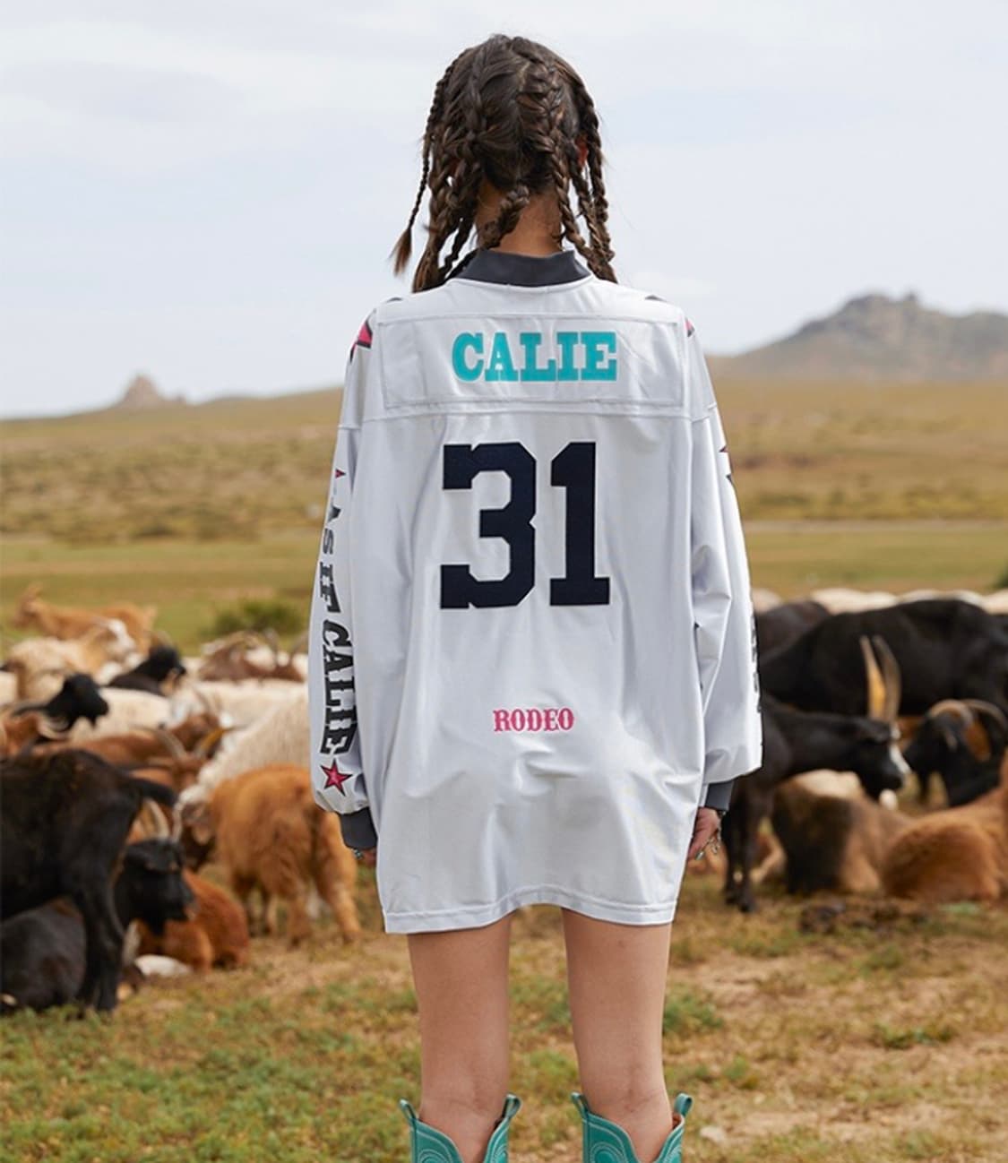 에즈이프 캘리 RODEO 로데오 풋볼 져지 웜업 실버 그레이 상품이미지1