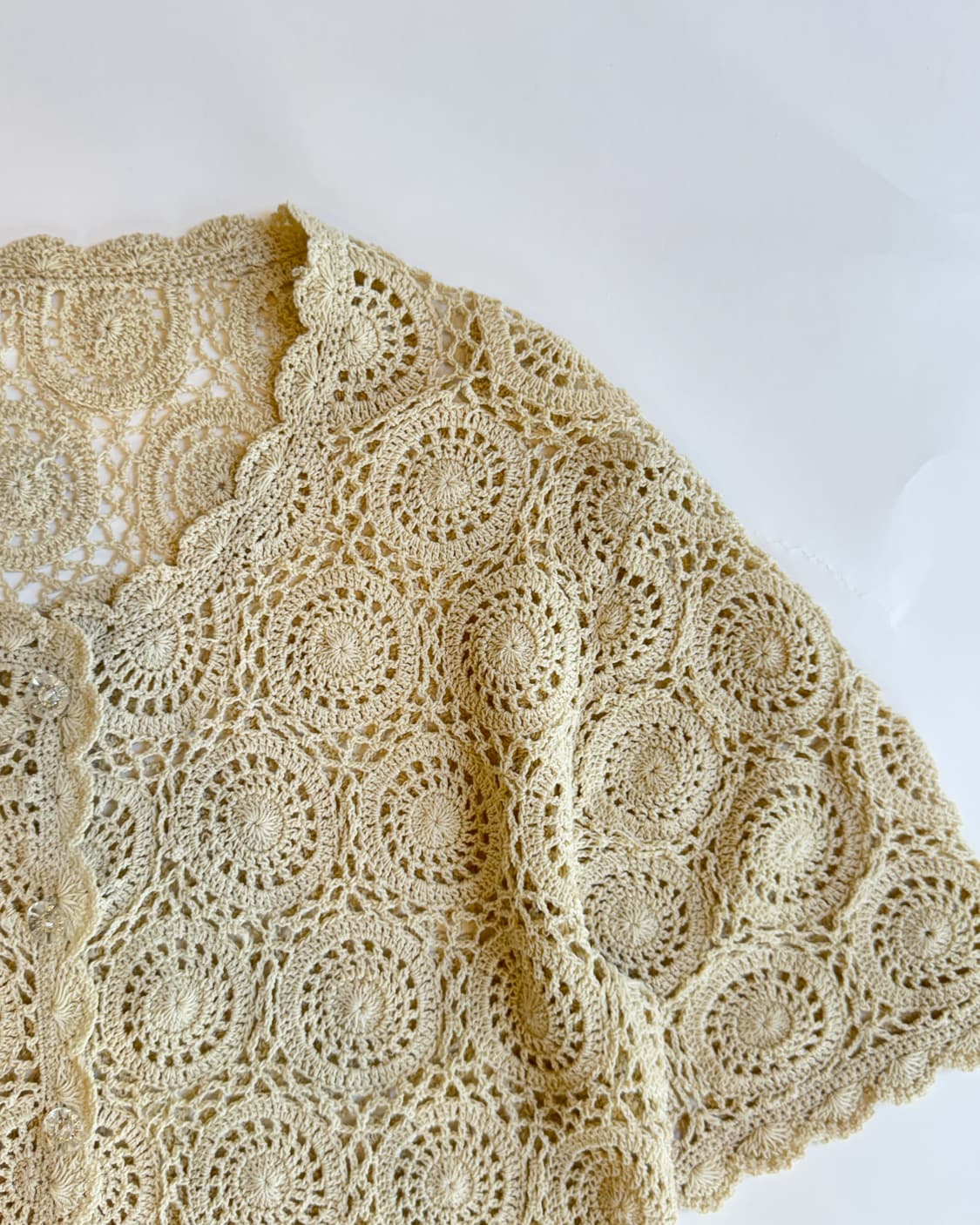 Crochet Circle Motif Short Sleeve Top 상품이미지2