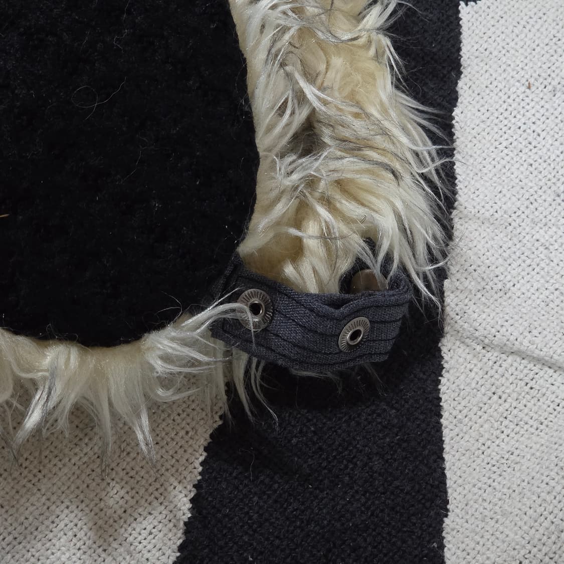 빈티지 블랙 니트 샤기 퍼 트루퍼햇 상품이미지5