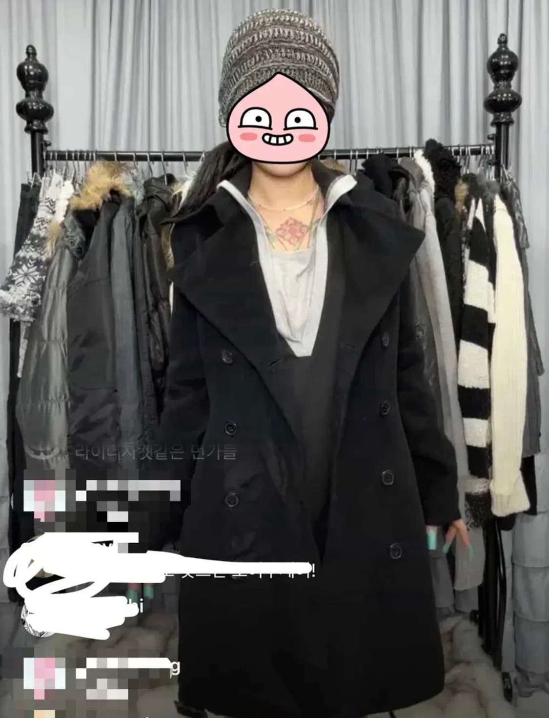 세실맥비 코트 블랙 벨트 아케호무 큐빈 파우닝 오네갸루 상품이미지3