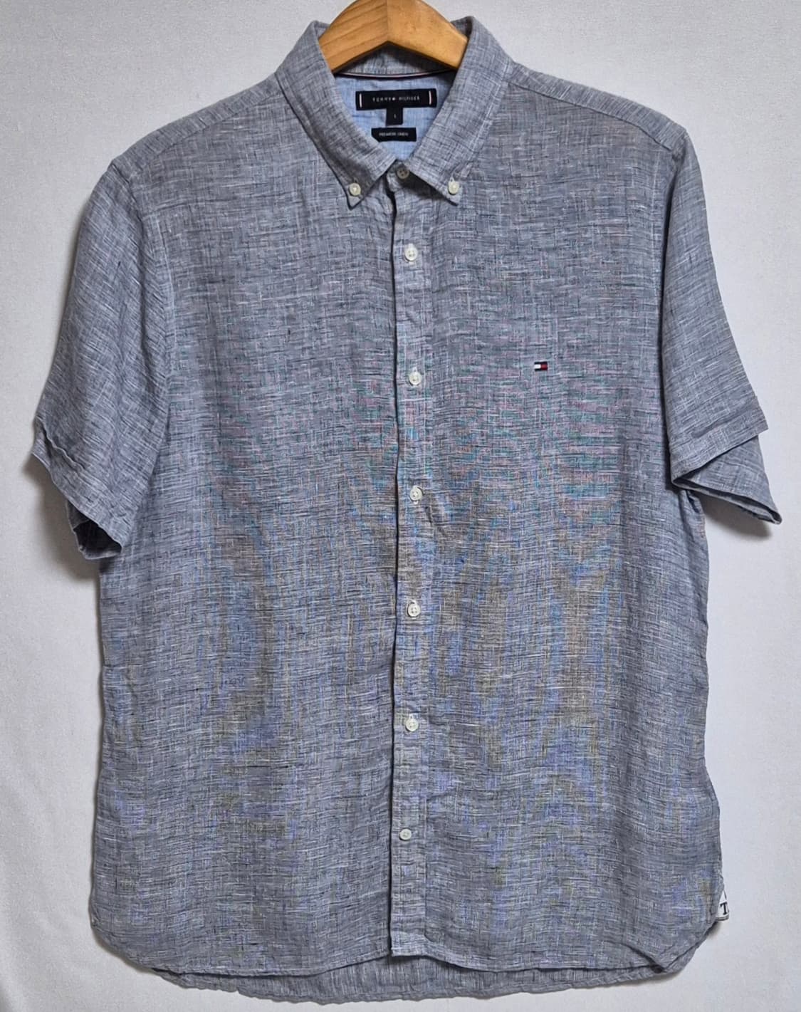 L (100) 타미힐피거 프리미엄 린넨100% 반팔셔츠 남방 상품이미지1