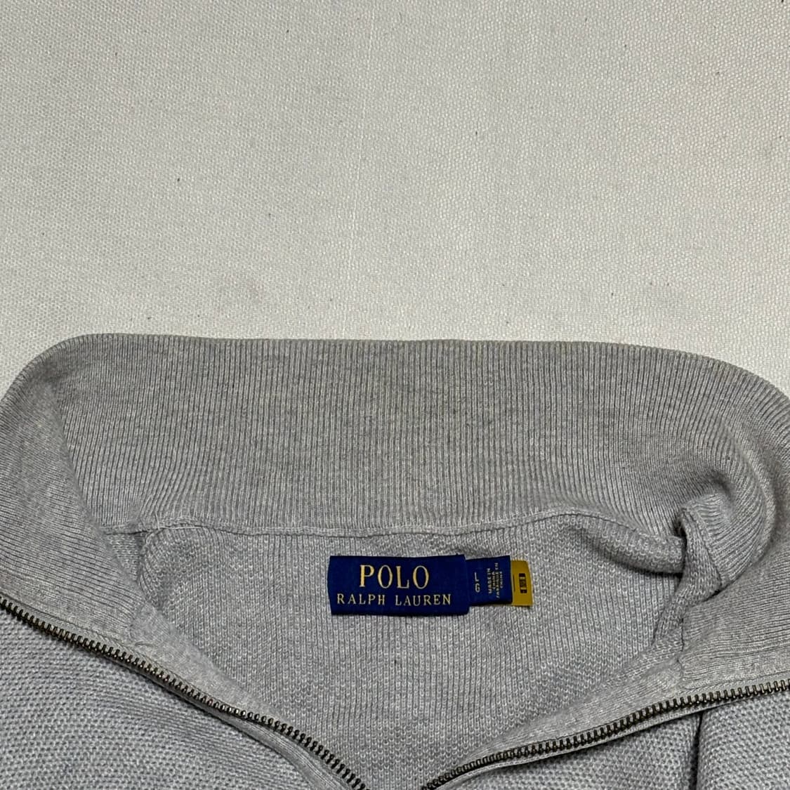 L 폴로랄프로렌 그레이 반집업 코튼 니트 상품이미지6