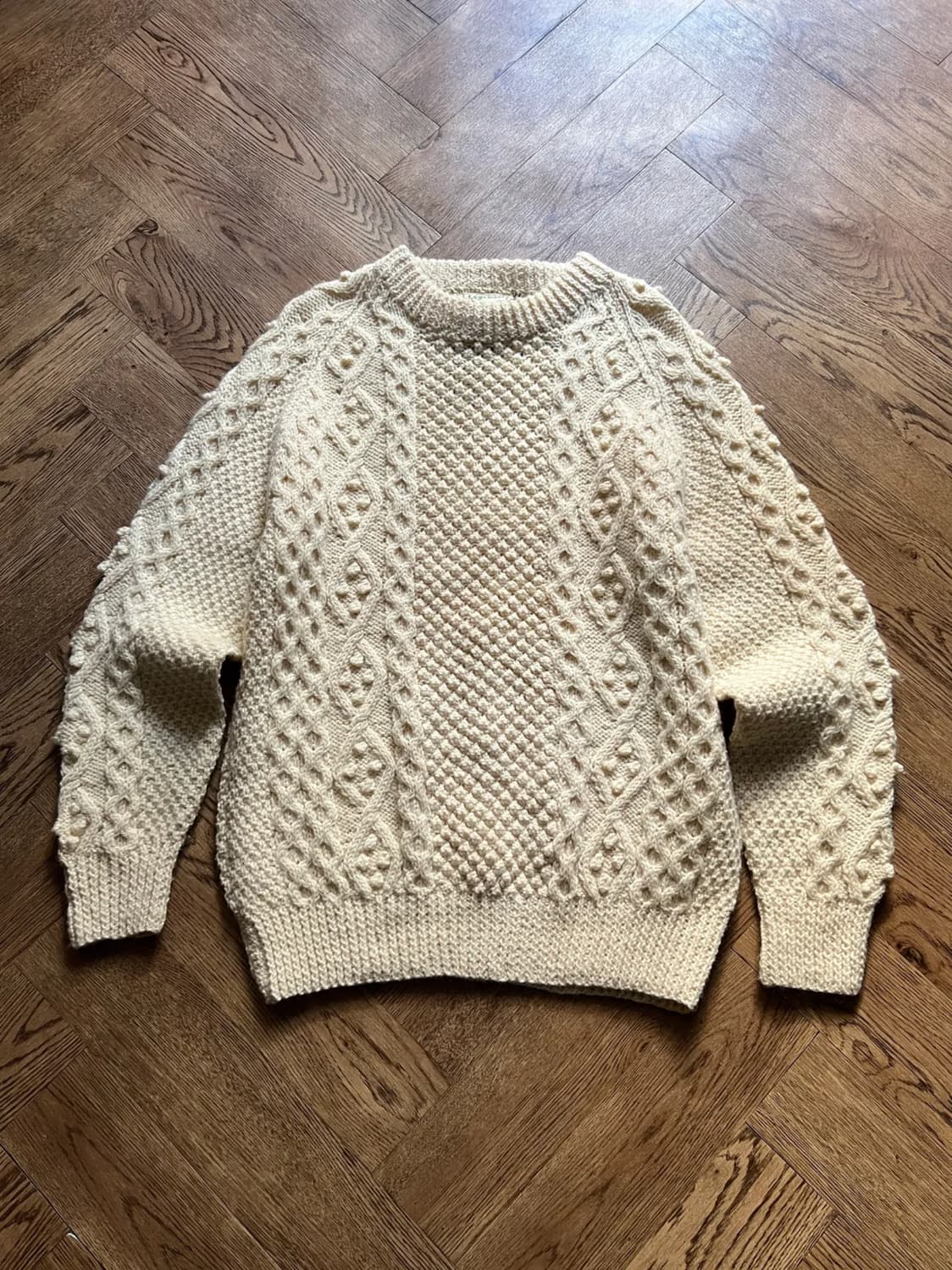 [L]90's 아일랜드제 핸드메이드 아란 피셔맨 스웨터 F4 상품이미지1