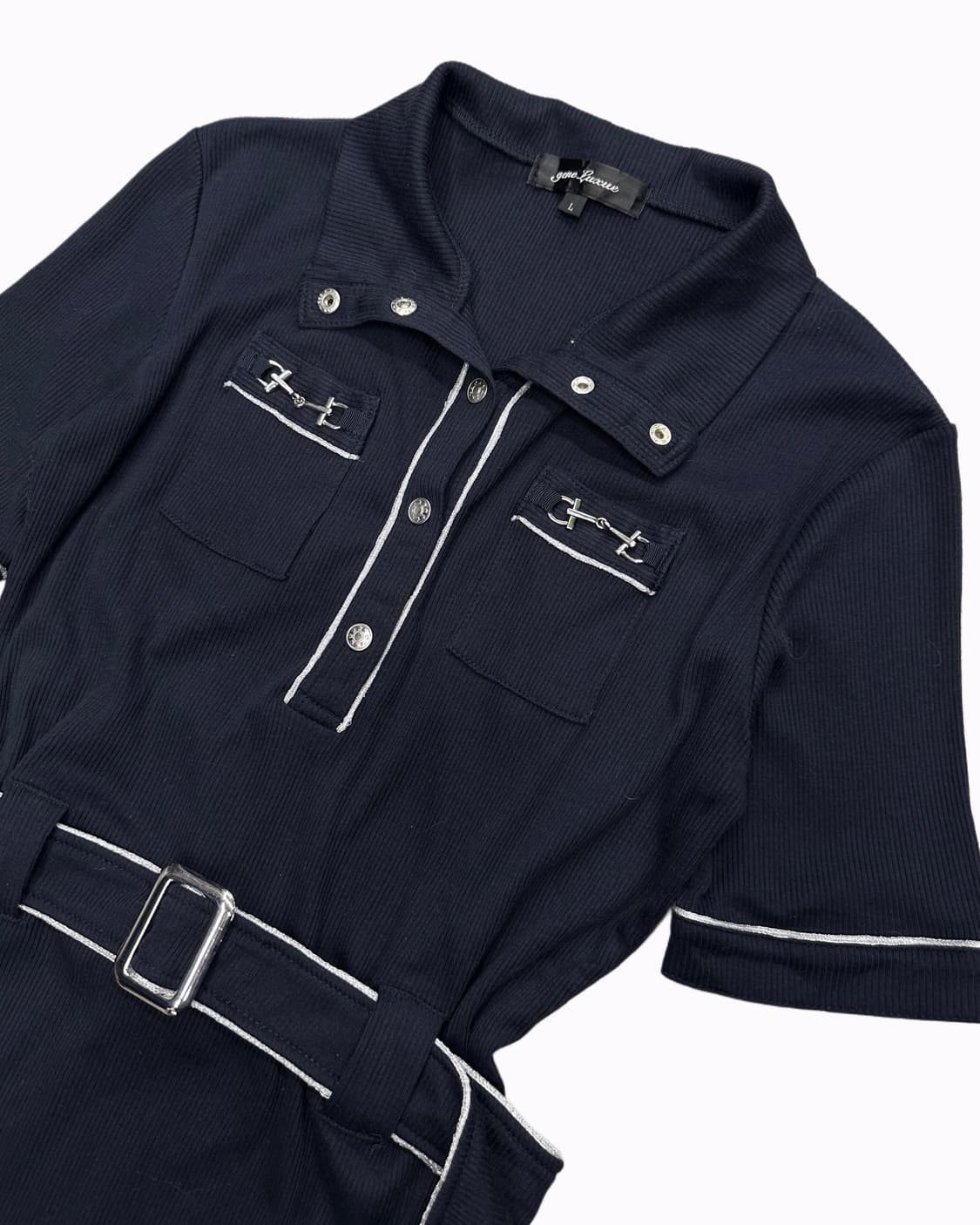navy belted ribbed t-shirt 상품이미지2