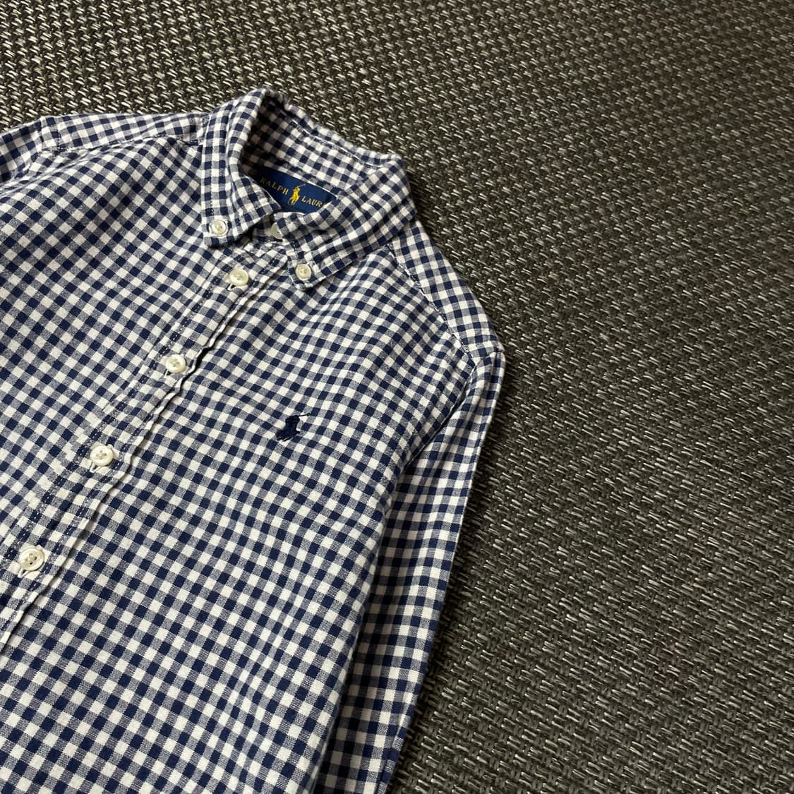 폴로랄프로렌 키즈 블루 체크 긴팔 셔츠 S(8) 상품이미지5