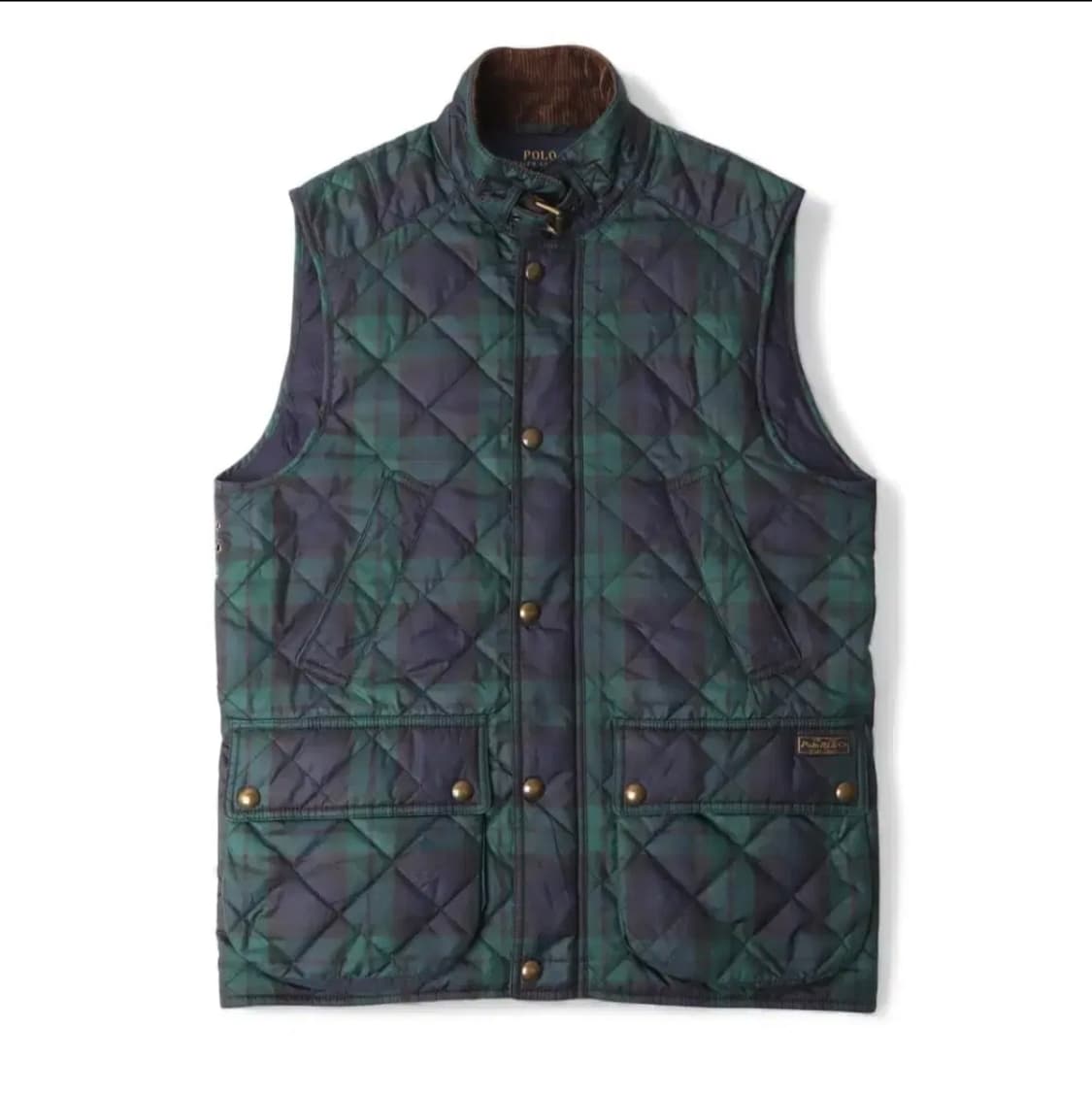 폴로 타탄체크 코듀로이 패딩 조끼L 상품이미지3
