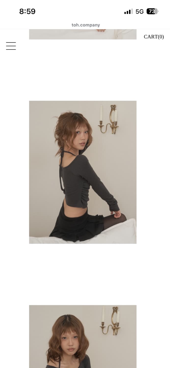 티오에이치 toh 로잘린 탑 차콜 새거 팝니다 상품이미지5