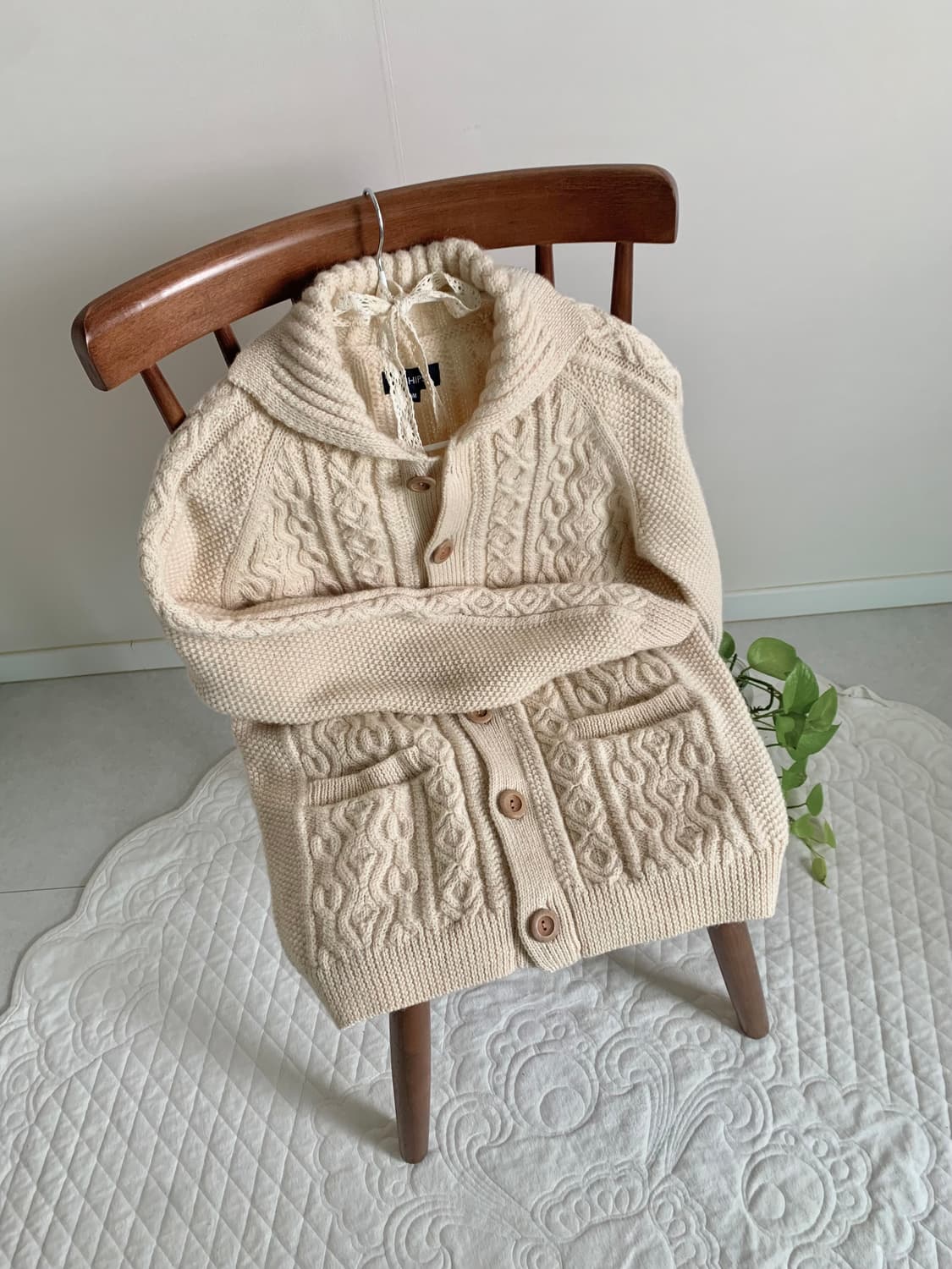 헤비울 100 아이보리 가디건 상품이미지2