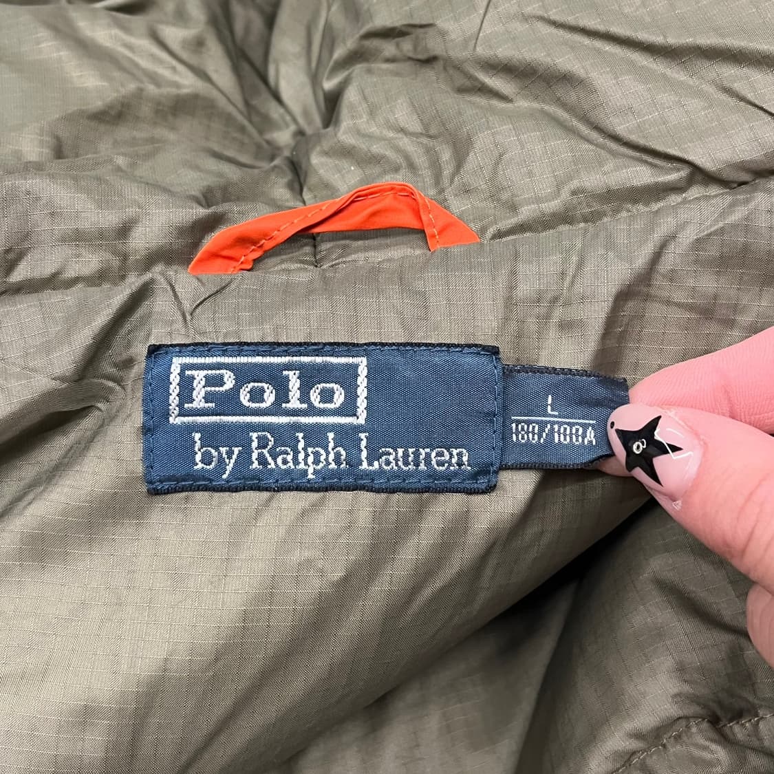 [정품/L] 폴로 랄프로렌 오렌지색 후드 패딩 점퍼 b19 상품이미지5