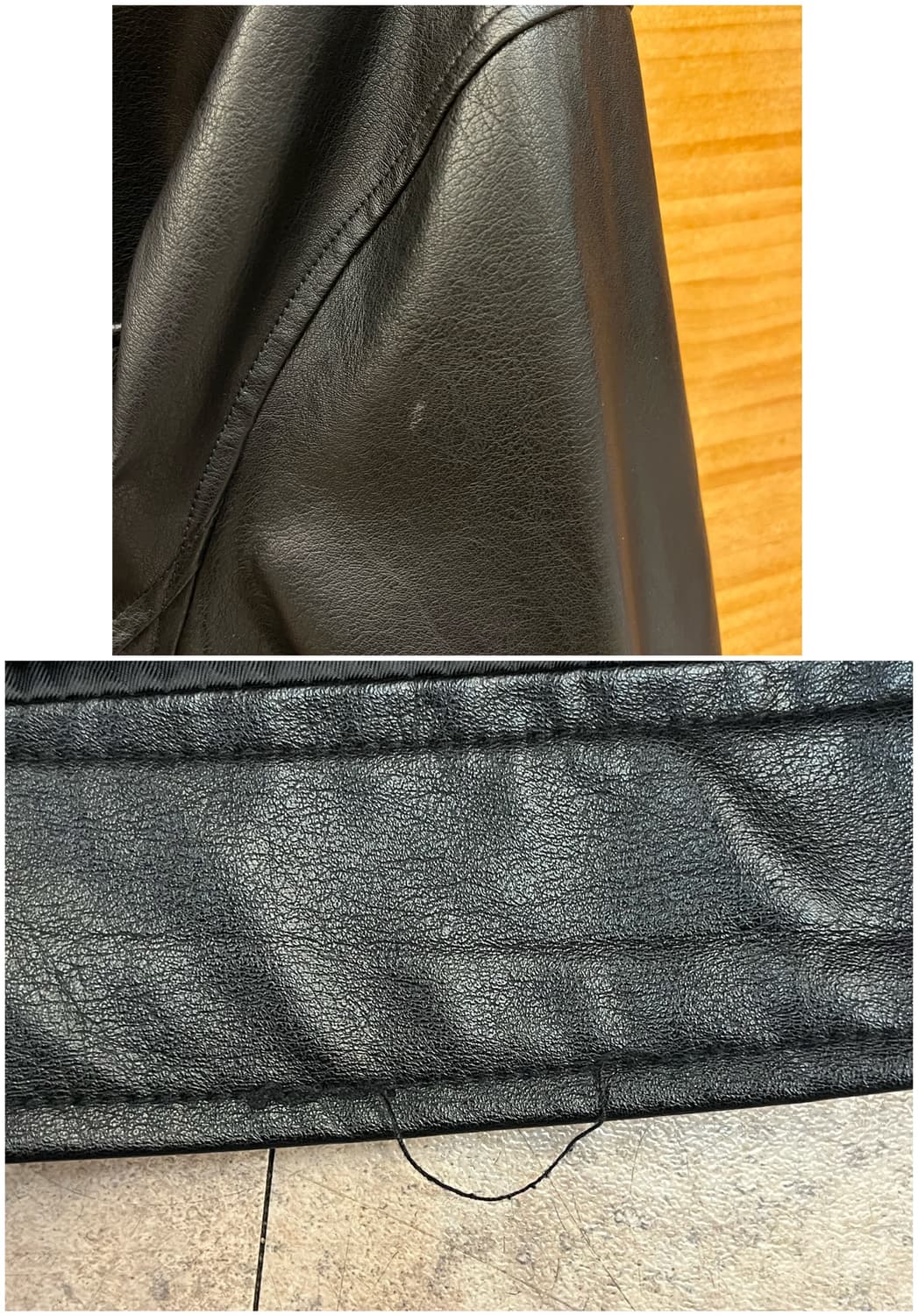 빈티지 가죽 레더 자켓 블랙 100 #csz2849 상품이미지10